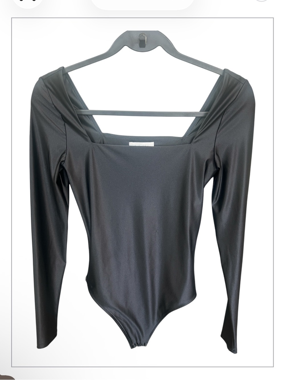 Babaton Satinette Square Neck Bodysuit Black Size XS